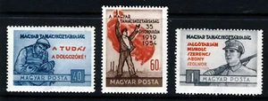 HUNGRÍA 1954 35 Aniversario de la República Soviética Set SG 1360 a SG 1362 COMO NUEVO - Imagen 1 de 2
