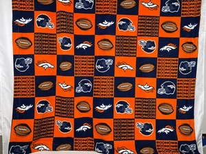 Denver Broncos NFL Orange Blue Team Fleece Blanket - Picture 1 of 7