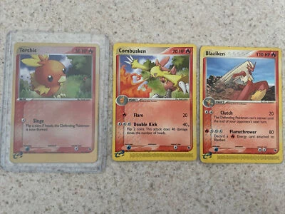 Pokemon Card Blaziken 15/109  Rare + Combusken and Reverse HOLO Torchic FREESHIP - Image 1 of 4