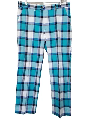Pantalones de golf Loudmouth para hombre mezcla de algodón azul a cuadros talla 38 x 30L Foto 1 de 4