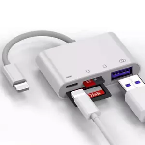 4 in 1 USB Camera Connection Micro SD Card Reader Adapter for iPhone iPad IOS - Picture 1 of 13