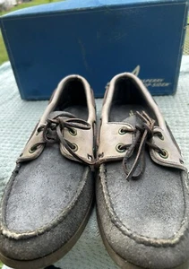 NOS Sperry Top Sider Authentic Original Grayish Suede Boat Shoes Men's 9.5M - Picture 1 of 13