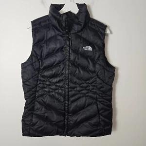 The North Face Women's Size L 550 Black Quilted Goose Down Full Zip Puffer Vest - Picture 1 of 16