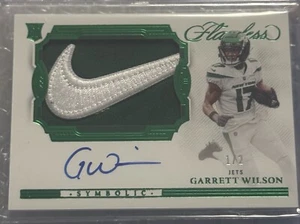 2022 Flawless JETS Garrett Wilson Symbolic RPA 1/2 Nike Swoosh ON CARD AUTO - Bild 1 von 2