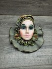 Masque facial porcelaine pignons verts créations femme style art déco vintage années 1980