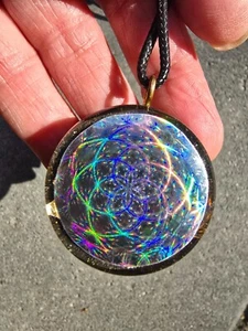 Orgonit Anhänger mit 66 Kristallmatrix, EMF Schutz - Bild 1 von 7