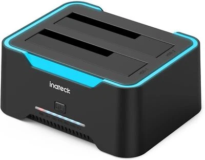Inateck RGB SATA USB 3.0 Hard Drive Docking Station Offline Clone 2.5" 3.5" HDD - Image 1 of 4