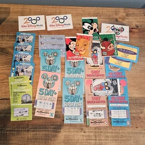 Vintage Disney world Passport SuperPass World Hopper Tickets 1980's 1990's Lot - Picture 1 of 11