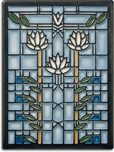 Frank Lloyd Wright Waterlilies (Light Blue) 6″×8″ Decorative Tile - Picture 1 of 1