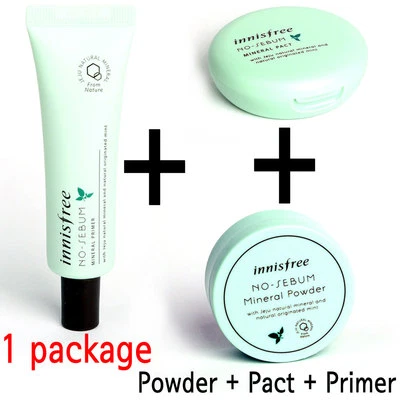 [INNISFREE] 1+1+1 o 2+2+2 Sin Sebo Mineral Power 5g + Primer 25ml + Pact 8.5g   Foto 1 de 4