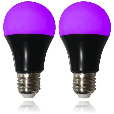 UV LED Black Light Bulbs 2 Pack, A19 E26 8W Blacklight Bulb for Glow in The Dark - Image 1 of 4