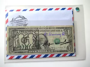 A. WARHOL/K. HARING: 1 Dollar ORIGINAL SIGNIERT, SKIZZIERT, BEARBEITET, von 1977 - Bild 1 von 6