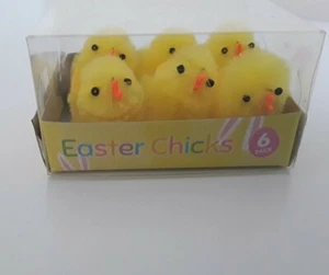 6 Pack Easter Felt Beaded Eyes Yellow Bonnet Chicks Decor Gift - Picture 1 of 4