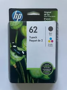 HP 62 Black Tri-Color Ink Cartridges N9H64FN C2P04AN & C2P06AN Sealed Retail Box - Picture 1 of 4