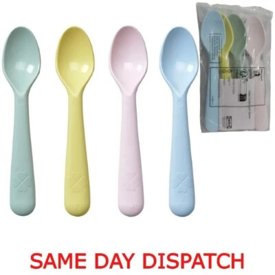 IKEA Kalas Kids Pastel Plastic Spoon, mixed colours 4 pack