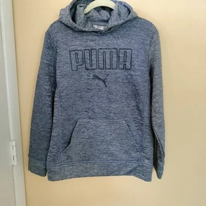 Puma Heathered Gray Blue Youth Hoodie L(14-16) School Weekend - Picture 1 of 7