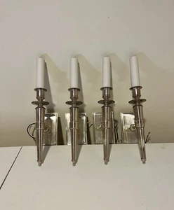 Lot 4 Silver Eric Sconces by Remains Lighting, Silver, High End MSRP $1800 EACH - Picture 1 of 20