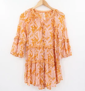 Anthropologie Damen Mia Stufen 3/4 Ärmel Knopfleiste gelb geblümt Gr. XS - Bild 1 von 8