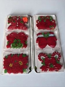 2 VTG Christmas Gift Package Flocked Tags 18 Ct NOS Stocking Bell Holly Mittens - Picture 1 of 10