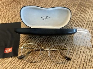 Ray Ban Brille RB3947V 2500 51-22-145 Gold Metall Rund Halbrand Gestell Etui - Bild 1 von 10