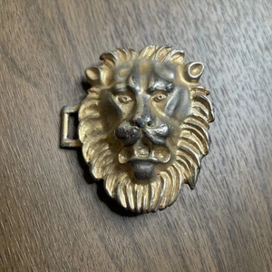 Vintage Löwenkopf Messing Gürtelschnalle - Bild 1 von 8