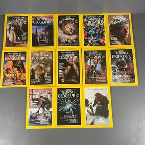 Lot Of 13 National Geographic 1990's Vintage Magazines Paperback Various Months - Picture 1 of 24