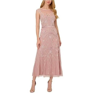 Adrianna Papell Perlen Flügelärmel Midikleid Größe 12 - Bild 1 von 7