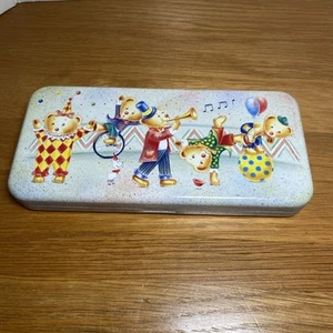 Churchill’s CIRCUS TEDDIES Empty Tin Rectangle Pencil Box Storage Case Container - Picture 1 of 10