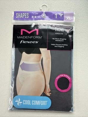 Tanga de encaje Maidenform Flexees suavizante ropa moldeadora fresca comodidad negra XL Foto 1 de 2