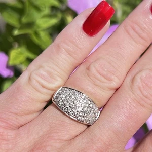 9ct Rose Gold Diamond Ring 1.00ct Pave Set Statement Hallmark 375 Size M 1/2 - Picture 1 of 24