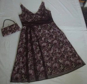 Coast 100% Silk Dress & Matching Handbag Size 14, Floaty Occasion/Wedding A line - Picture 1 of 24
