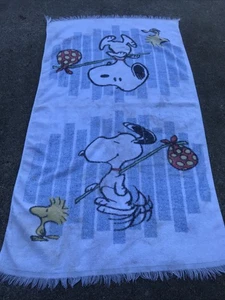 Vintage, Utica, Snoopy & Woodstock, Beach Towel, W/stains, By J.P. Stevens - Picture 1 of 7