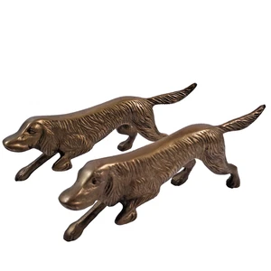 Estatuas puntero de perro de caza de latón vintage - Juego de 2 - 6,25" figuras - Imagen 1 de 8