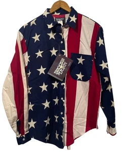Brooks & Dunn Damen Panhandle Slim USA Flagge Americana Western Hemd Vintage Neu mit Etikett S - Bild 1 von 9
