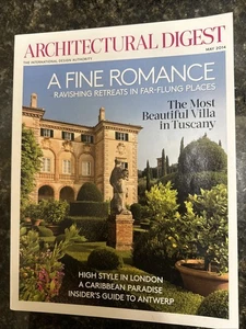 Architectural Digest May 2014 Tuscany London Antwerp Caribbean 166 pages - Picture 1 of 2