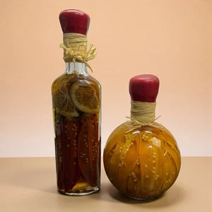 Rot & Orange Pfeffer Essig Küche Dekorative Glasflasche 8 & 9 cm hoch - Bild 1 von 9