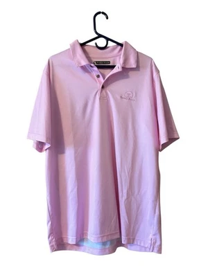 Pebble Beach Pink Short Sleeve 3 Button Down Golf Shirt RN #91870 Size XL - Image 1 of 4