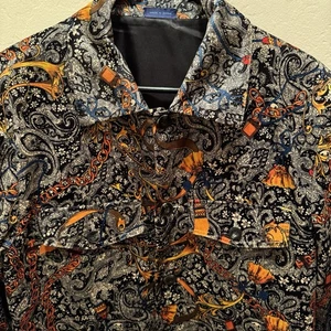 Blu Martini Herren Anzug Sakko Blazer gefüttert bunt Paisley-Blumen Taschen Gr. 44 - Bild 1 von 12