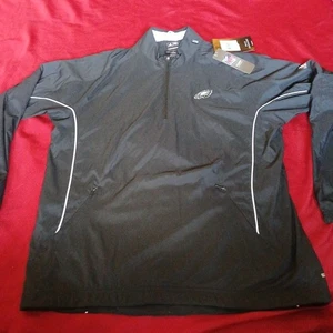 NUEVO CON ETIQUETAS Philadelphia Eagles Adidas Climaproof Cortavientos Grande Negro Etiquetas Chaqueta... - Imagen 1 de 6
