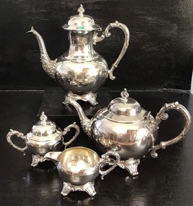 Stunning Vintage Oneida Silver Plated Ornate 4 Piece Tea Service Set - Picture 1 of 7