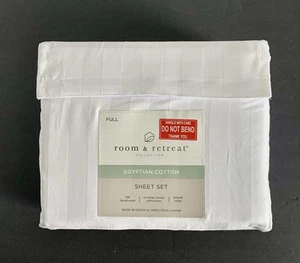 New Room & Retreat Collection Egyptian Cotton Full Sheet Set 500 Thread Count - Picture 1 of 14