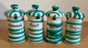 4 x Gmundner Keramik Dose Deckeldose grün geflammt - Gewürze - Bild 1 von 1