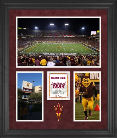 Arizona State Sun Devil Stadium Framed 20x24 3-Opening Collage Cover