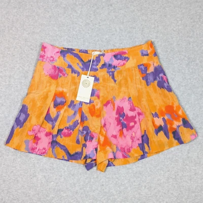 Ramy Brook Sadie Shorts Size Medium Silk Blend Pleated Floral Pattern (MSRP$325) - Image 1 of 4
