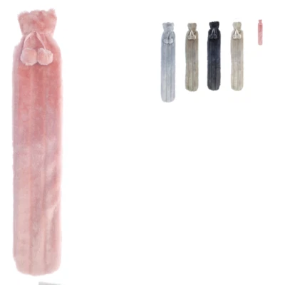 Luxury Long Faux Fur Hot Water Bottle and Cover - Warm Faux Fur Knitted Cover - Image 1 of 3