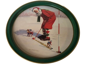 Tom Browning "Easy Putt" Santa Classics Natco Large Cookie Tin 10.5" x 4.5" Golf - Bild 1 von 7