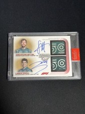 2022Topps Dynasty F1 Sebastian Vettel&Lance Stroll Dual Relic Auto 1/1 Gold