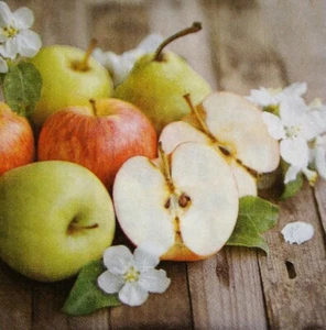 4 x Single Paper Napkins for Decoupage Craft and Table Fruits Apple 82 - Picture 1 of 2