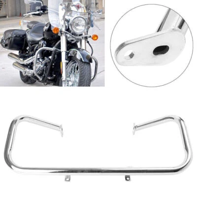 Barra de choque de motor de estrada protetor de aço motocicleta ajuste prata KAWASAKI VN900 06-13 - Imagem 1 de 4