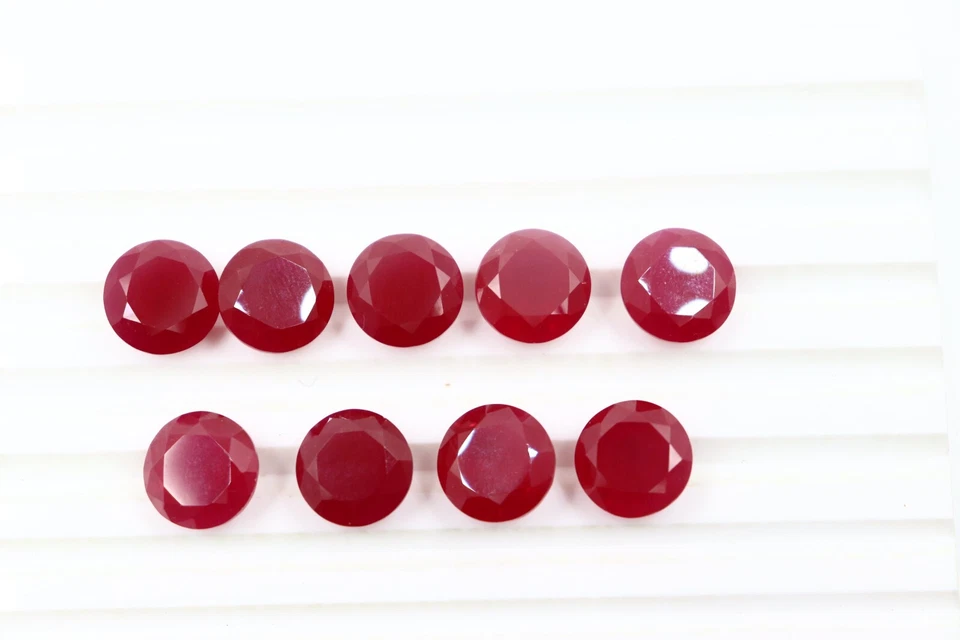 Ruby Opaque Round AAA Rated Lab Created Gemstone Jewelry Stone 11mm to 18mm - Image 1 of 4